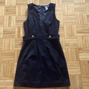 H&M black velvet V neck sleeveless dress